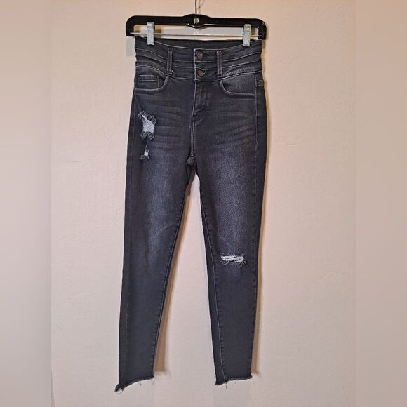 Kancan signature skinny Estilo style  black/dark gray size 25. Distressed - Picture 1 of 8